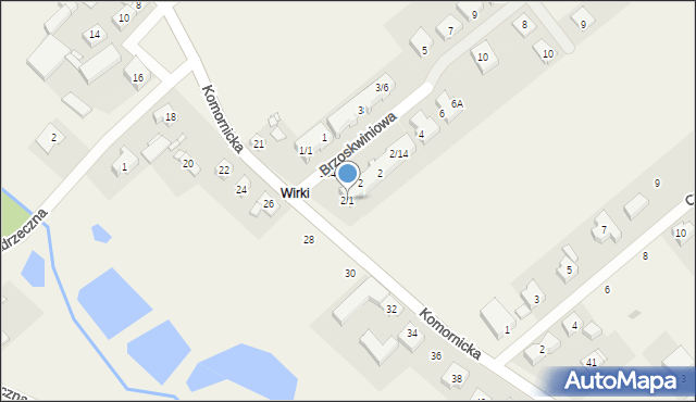Wiry, Brzoskwiniowa, 2/1, mapa Wiry