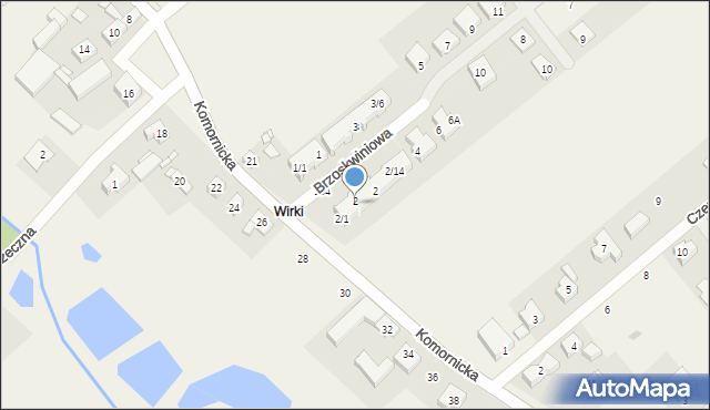 Wiry, Brzoskwiniowa, 2/4, mapa Wiry