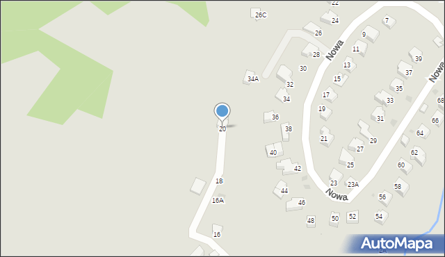 Wisła, Branców, 20, mapa Wisła