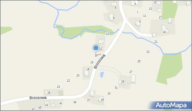 Witanowice, Brzozowa, 14, mapa Witanowice