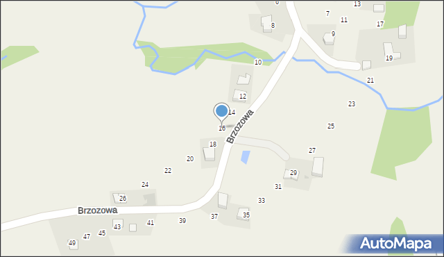 Witanowice, Brzozowa, 16, mapa Witanowice