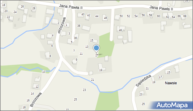 Witanowice, Brzozowa, 17, mapa Witanowice