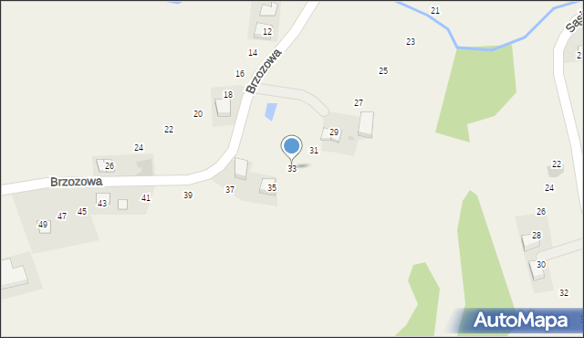 Witanowice, Brzozowa, 33, mapa Witanowice