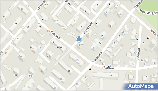 Włocławek, Brzozowa, 9, mapa Włocławka