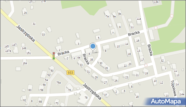Wodzisław Śląski, Bracka, 6a, mapa Wodzisławia Śląskiego