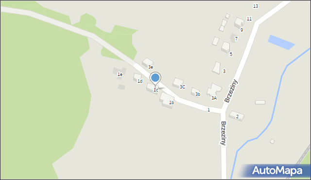 Wojkowice, Brzeziny, 1c, mapa Wojkowice