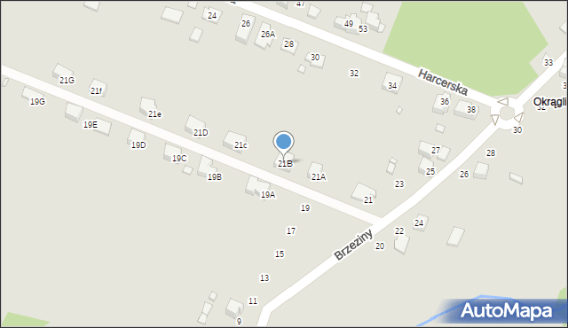 Wojkowice, Brzeziny, 21B, mapa Wojkowice