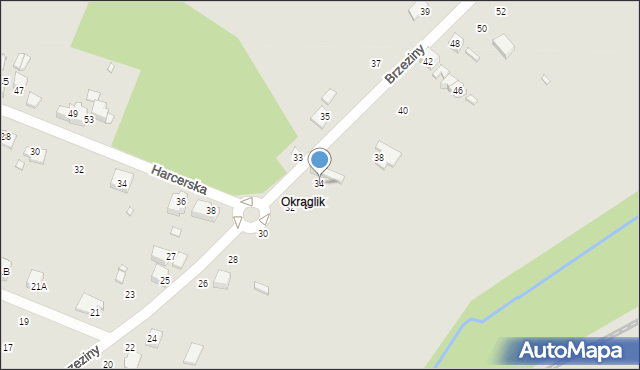 Wojkowice, Brzeziny, 34, mapa Wojkowice