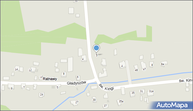 Wojnicz, Braci Gładyszów, 3, mapa Wojnicz