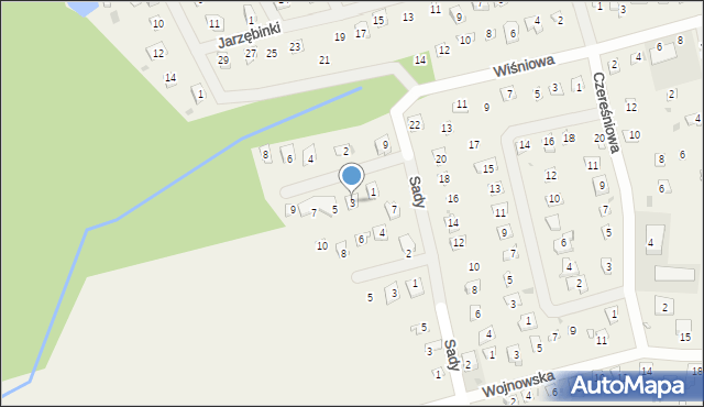 Wojnówko, Brzoskwiniowa, 3, mapa Wojnówko