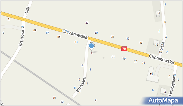 Wola Filipowska, Brzozowa, 1, mapa Wola Filipowska