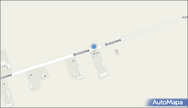 Wola Okrzejska, Brzozowa, 22, mapa Wola Okrzejska