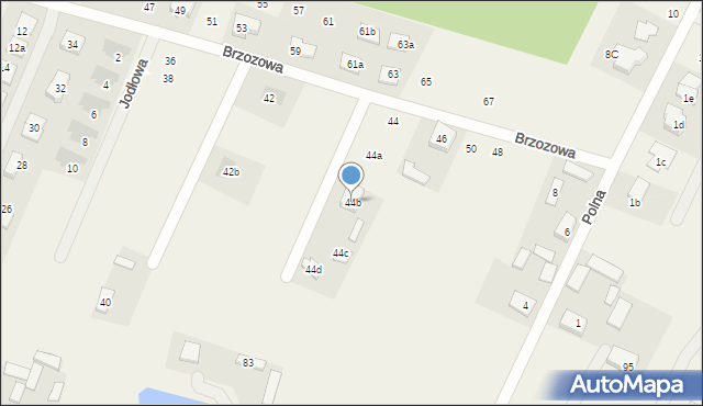 Wola Rasztowska, Brzozowa, 44b, mapa Wola Rasztowska