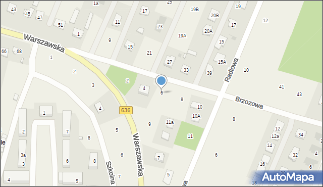 Wola Rasztowska, Brzozowa, 6, mapa Wola Rasztowska