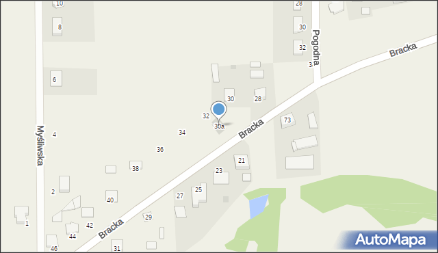 Wola Zambrowska, Bracka, 30a, mapa Wola Zambrowska