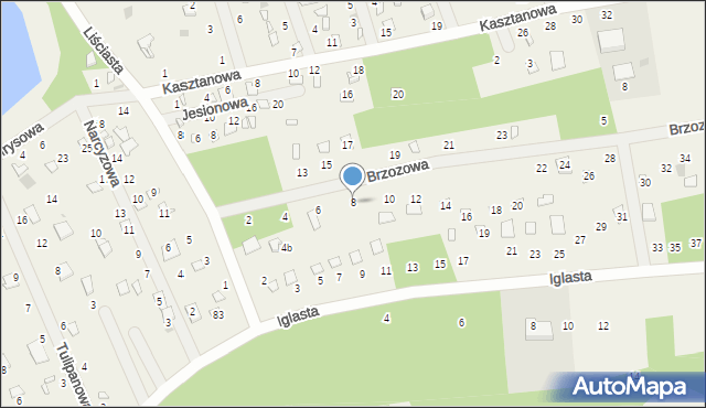 Wólka, Brzozowa, 8, mapa Wólka