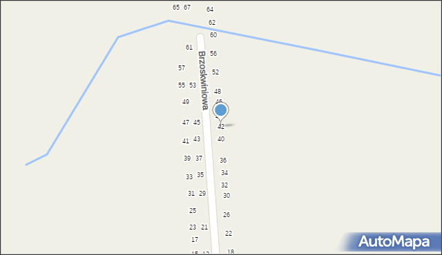 Wólka Kosowska, Brzoskwiniowa, 42, mapa Wólka Kosowska