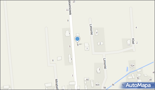 Wólka Kosowska, Brzoskwiniowa, 6, mapa Wólka Kosowska