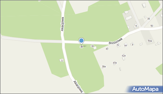 Wólka-Wojciechówek, Brzozowa, 36, mapa Wólka-Wojciechówek