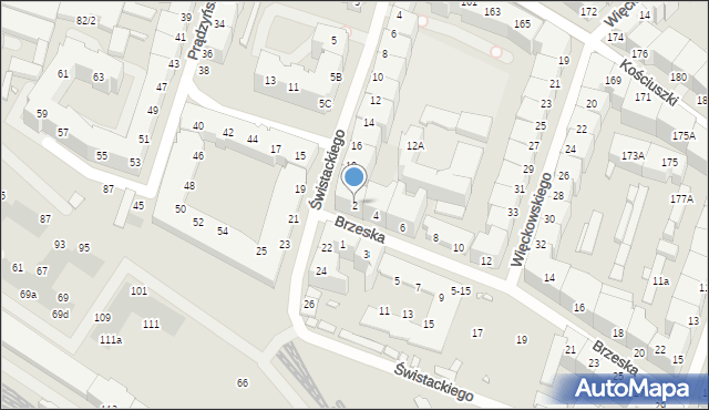 Wrocław, Brzeska, 2, mapa Wrocławia