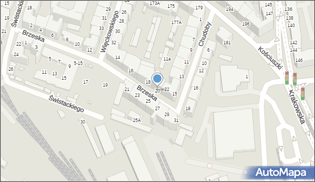 Wrocław, Brzeska, 20, mapa Wrocławia
