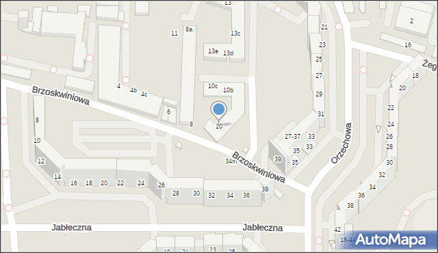 Wrocław, Brzoskwiniowa, 10, mapa Wrocławia