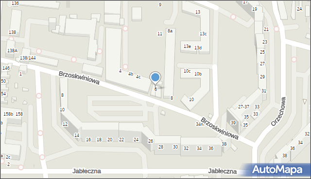 Wrocław, Brzoskwiniowa, 6, mapa Wrocławia