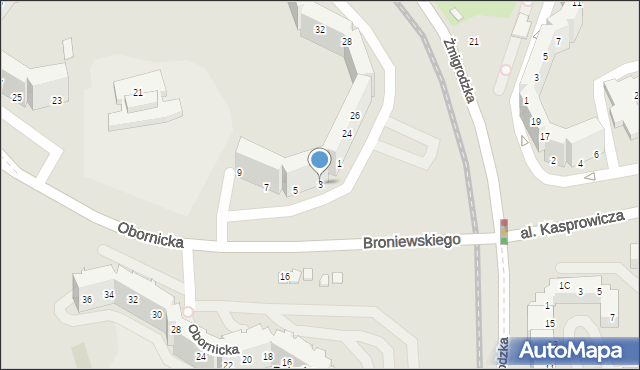 Wrocław, Broniewskiego Władysława, 3, mapa Wrocławia