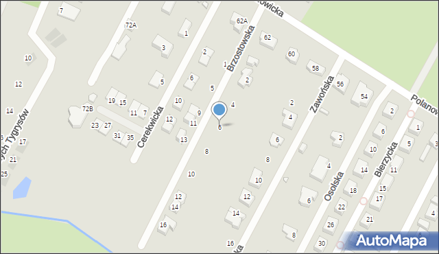 Wrocław, Brzostowska, 6, mapa Wrocławia