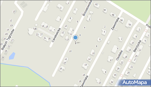 Wrocław, Brzostowska, 8, mapa Wrocławia