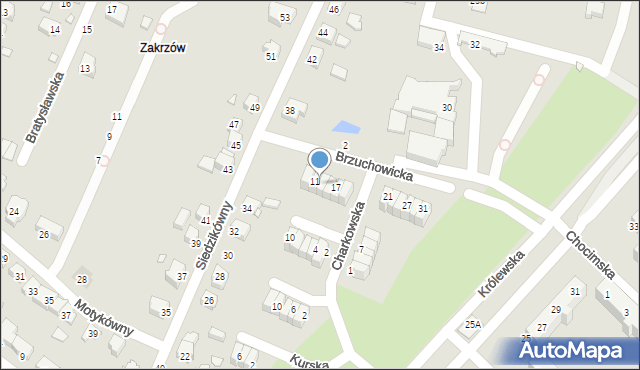 Wrocław, Brzuchowicka, 13, mapa Wrocławia