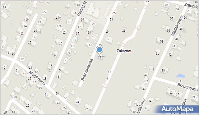 Wrocław, Bratysławska, 13, mapa Wrocławia