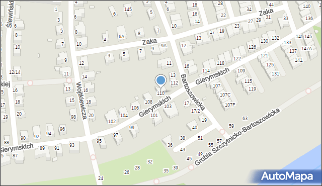 Wrocław, Braci Gierymskich, 110, mapa Wrocławia