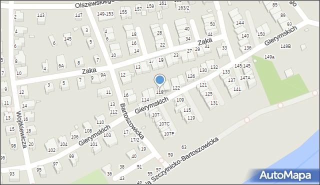 Wrocław, Braci Gierymskich, 118, mapa Wrocławia