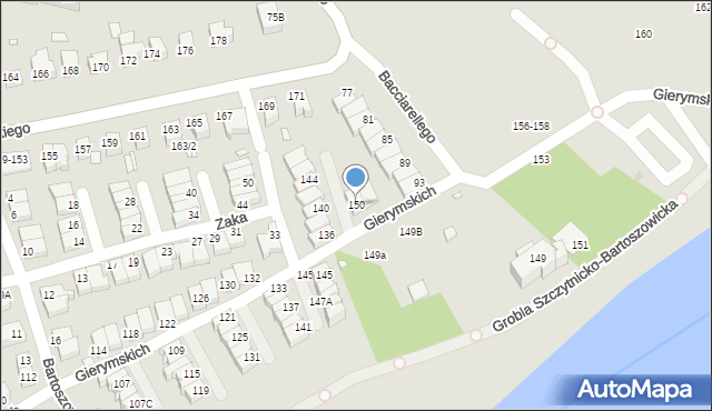 Wrocław, Braci Gierymskich, 150, mapa Wrocławia