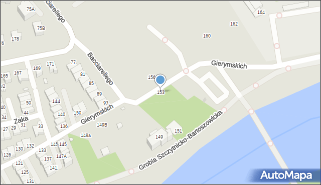 Wrocław, Braci Gierymskich, 153, mapa Wrocławia