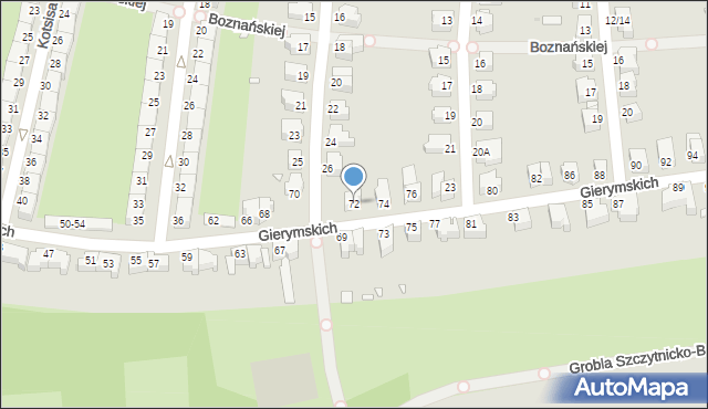 Wrocław, Braci Gierymskich, 72, mapa Wrocławia