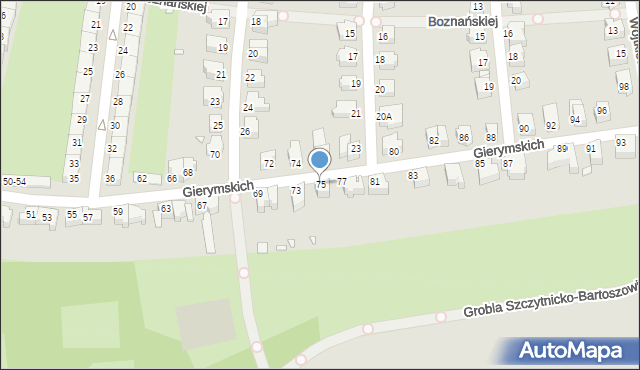 Wrocław, Braci Gierymskich, 75, mapa Wrocławia