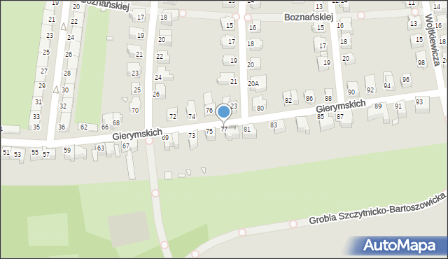 Wrocław, Braci Gierymskich, 77, mapa Wrocławia