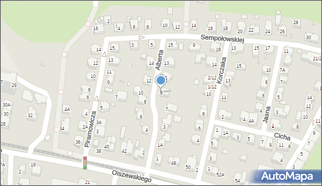 Wrocław, Brata Alberta, 9, mapa Wrocławia