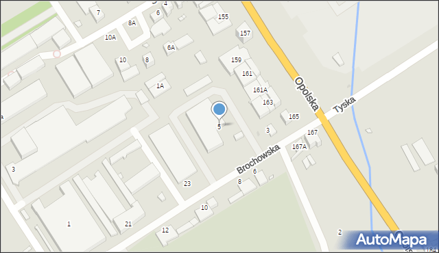 Wrocław, Brochowska, 5, mapa Wrocławia