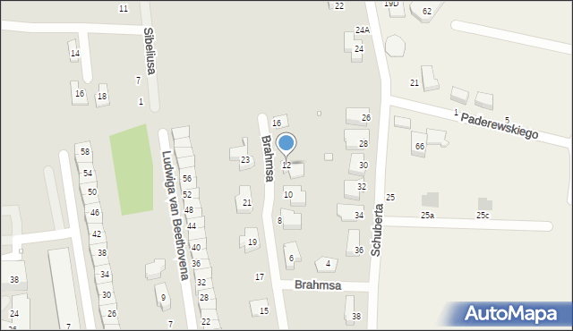 Wrocław, Brahmsa Johannesa, 12, mapa Wrocławia