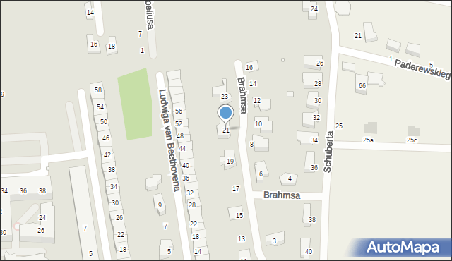 Wrocław, Brahmsa Johannesa, 21, mapa Wrocławia
