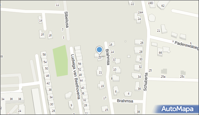 Wrocław, Brahmsa Johannesa, 23, mapa Wrocławia