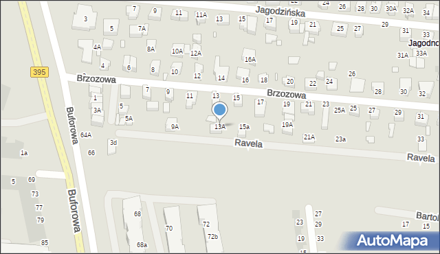 Wrocław, Brzozowa, 13A, mapa Wrocławia