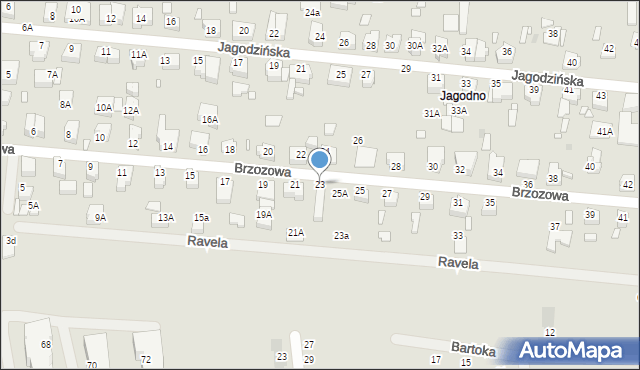 Wrocław, Brzozowa, 23, mapa Wrocławia