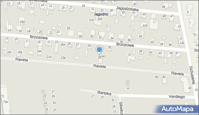 Wrocław, Brzozowa, 33, mapa Wrocławia