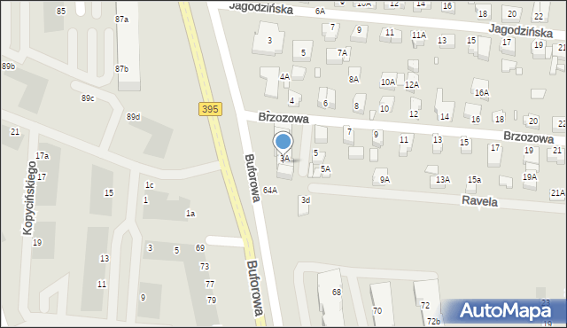 Wrocław, Brzozowa, 3B, mapa Wrocławia