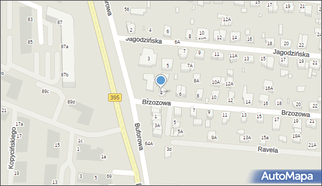 Wrocław, Brzozowa, 4, mapa Wrocławia