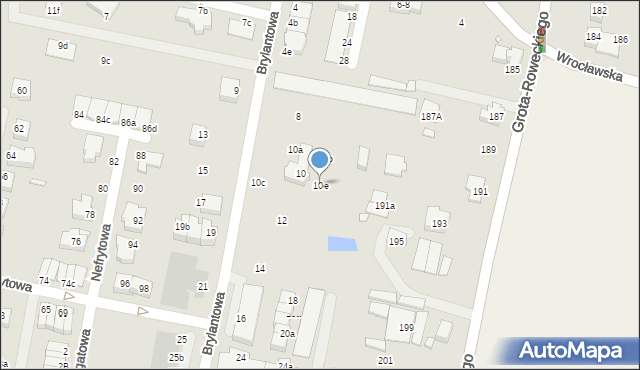 Wrocław, Brylantowa, 10e, mapa Wrocławia